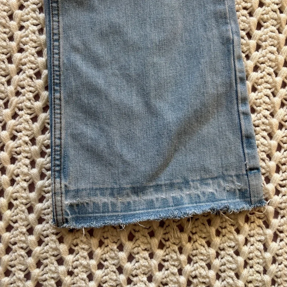American Eagle Outfitters Distressed Bootcut Jeans Mid Rise Women's SZ6 W30 Blue